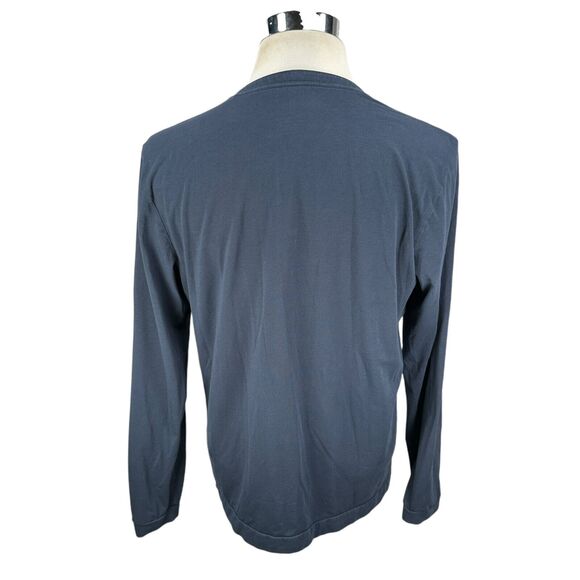 Rhone Essentials Lounge Henley Shirt Men’s Large Navy Long Sleeve V-Neck Cotton - Picture 5 of 11